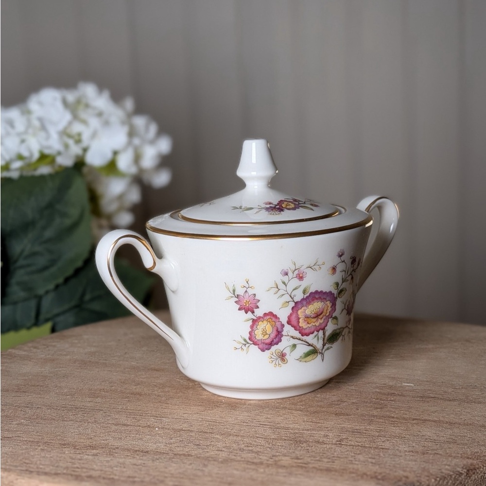Vintage Noritake Asian Song 7151 Sugar Bowl w/Lid & Creamer Set | Japan Floral - Picture 7 of 12